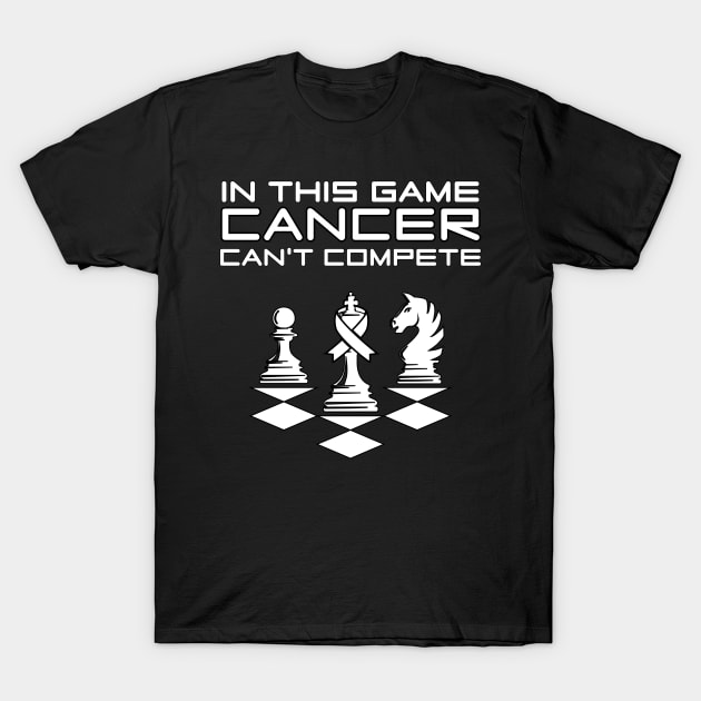 Lung cancer awareness white ribbon In this game cancer can not compete T-Shirt by Shaderepublic